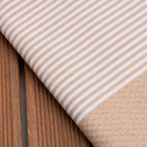 Eminza Fouta Coton Recyclé (100 X 200 Cm) Océane Beige