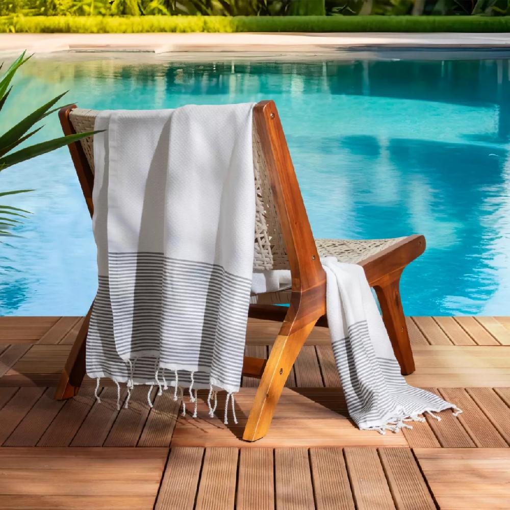 eminza Fouta coton recyclé (100 x 200 cm) Océane Blanche