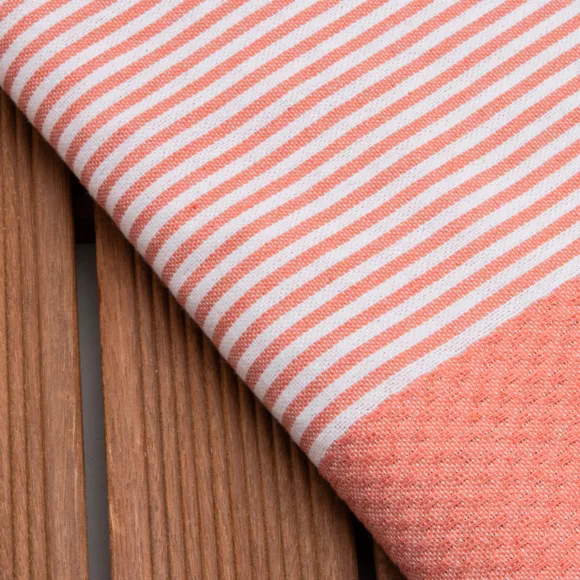 Eminza Fouta Coton Recyclé (100 X 200 Cm) Océane Corail