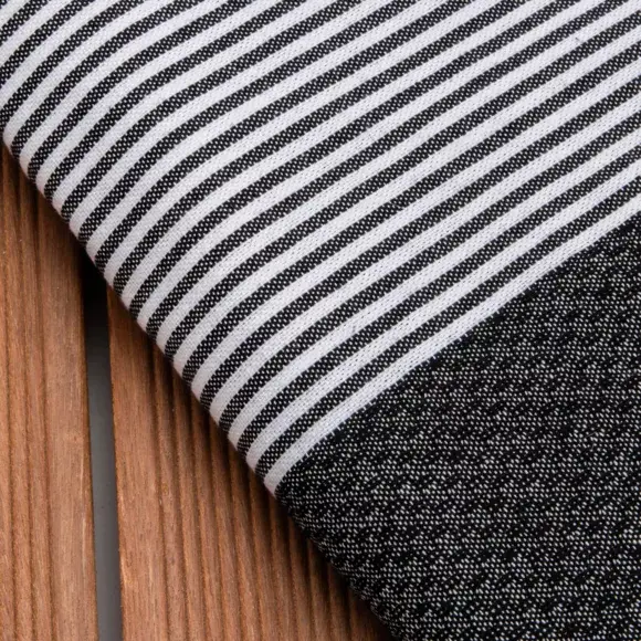 Eminza Fouta Coton Recyclé (100 X 200 Cm) Océane Noire