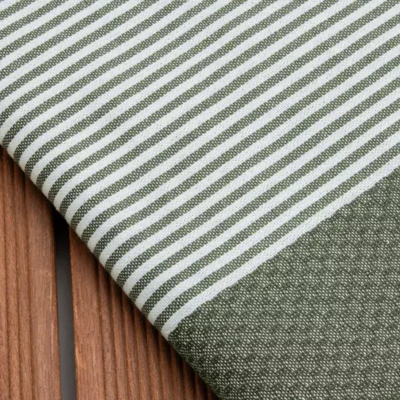 Eminza Fouta Coton Recyclé (100 X 200 Cm) Océane Vert Kaki