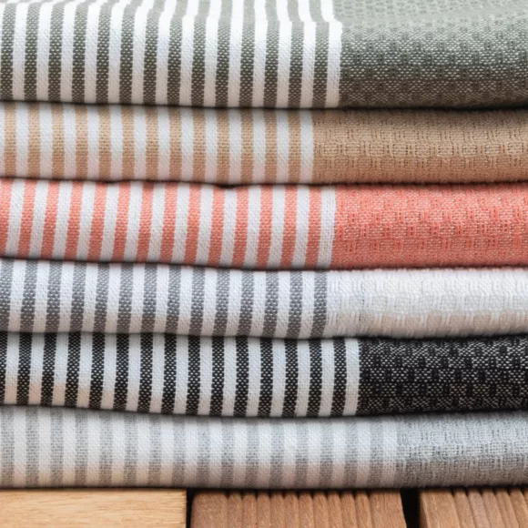 Eminza Fouta Coton Recyclé (100 X 200 Cm) Océane Vert Kaki