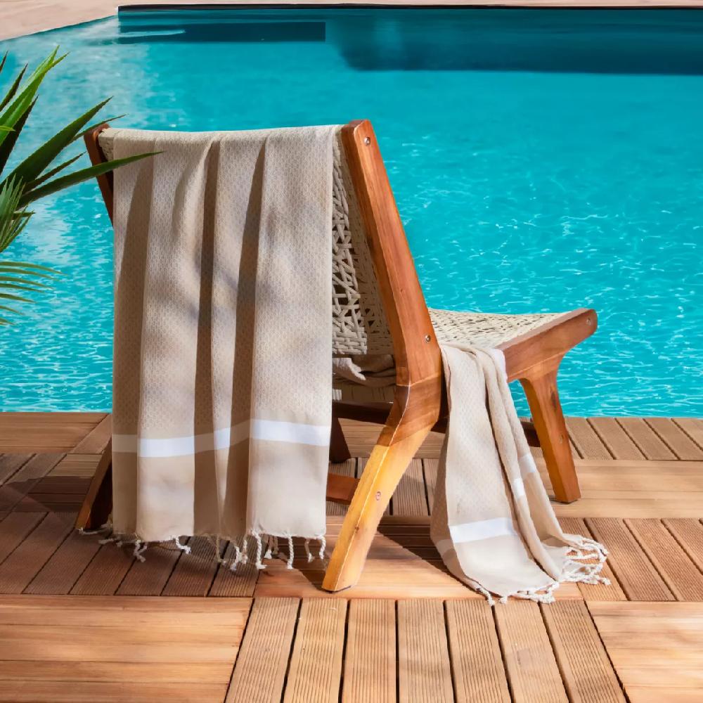 eminza Fouta coton recyclé (100 x 200 cm) Selma Beige