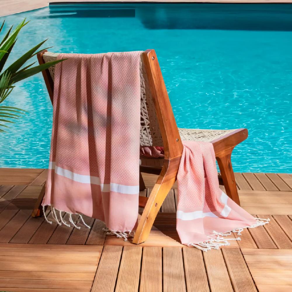 eminza Fouta coton recyclé (100 x 200 cm) Selma Corail