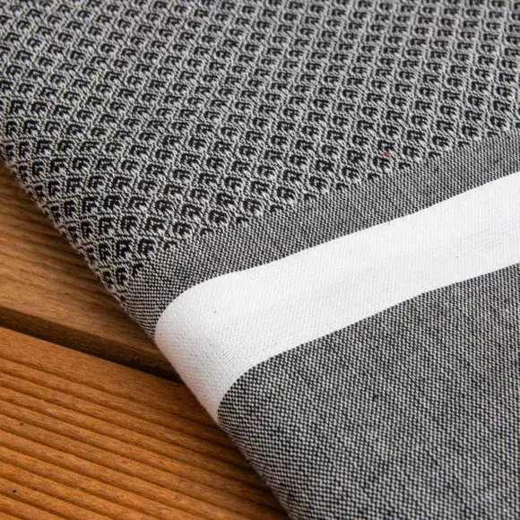 Eminza Fouta Coton Recyclé (100 X 200 Cm) Selma Noire