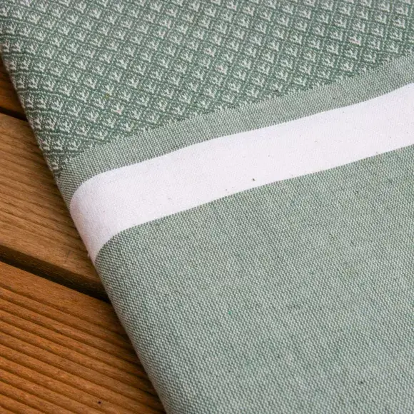 Eminza Fouta Coton Recyclé (100 X 200 Cm) Selma Vert Kaki