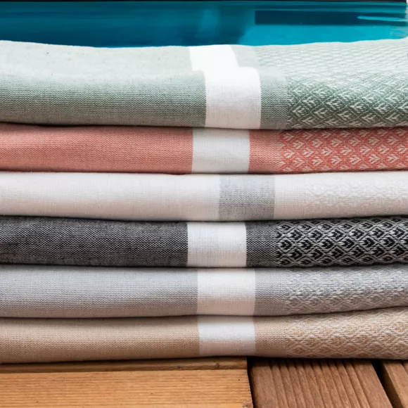 Eminza Fouta Coton Recyclé (100 X 200 Cm) Selma Vert Kaki