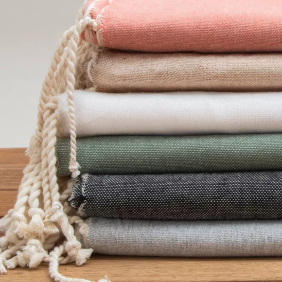 Eminza Fouta Coton Recyclé (100 X 200 Cm) Sunshine Vert Kaki