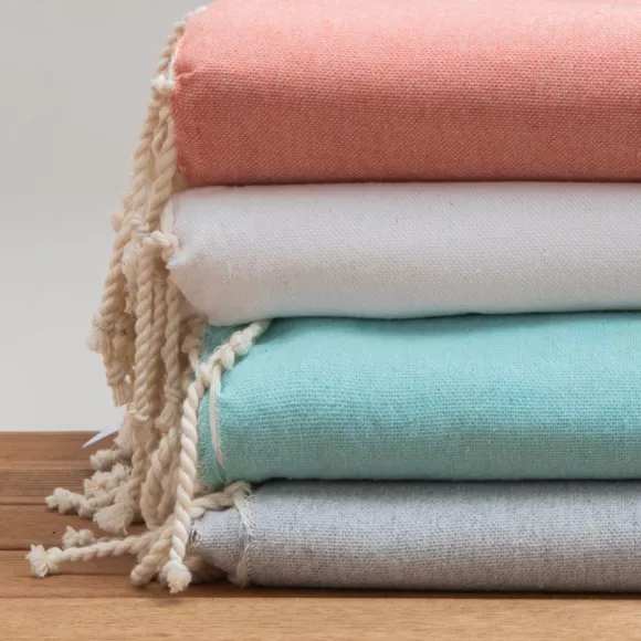 Eminza Fouta Coton Recyclé (200 X 200 Cm) Ecume Blanche