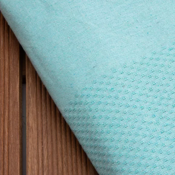 Eminza Fouta Coton Recyclé (200 X 200 Cm) Ecume Bleu Turquoise