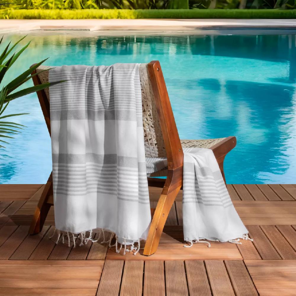 eminza Fouta coton recyclé (200 x 200 cm) Summer Blanche
