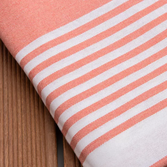 Eminza Fouta Coton Recyclé (200 X 200 Cm) Summer Corail