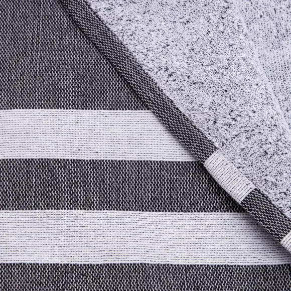 Eminza Fouta Coton Recyclé Doublé éponge (100 X 200 Cm) Coralia Noire