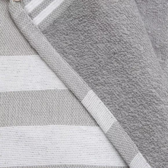 Eminza Fouta Coton Recyclé Doublé éponge (100 X 200 Cm) Coralia Grise