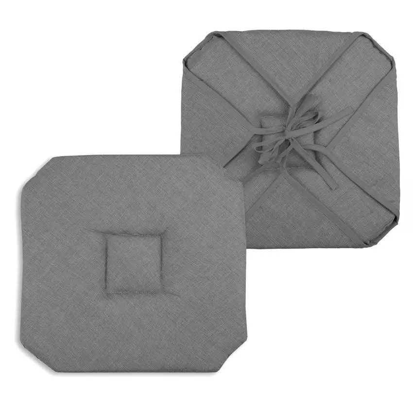 eminza Galette de chaise carrée à rabats (40 x 40 cm) Béa Anthracite