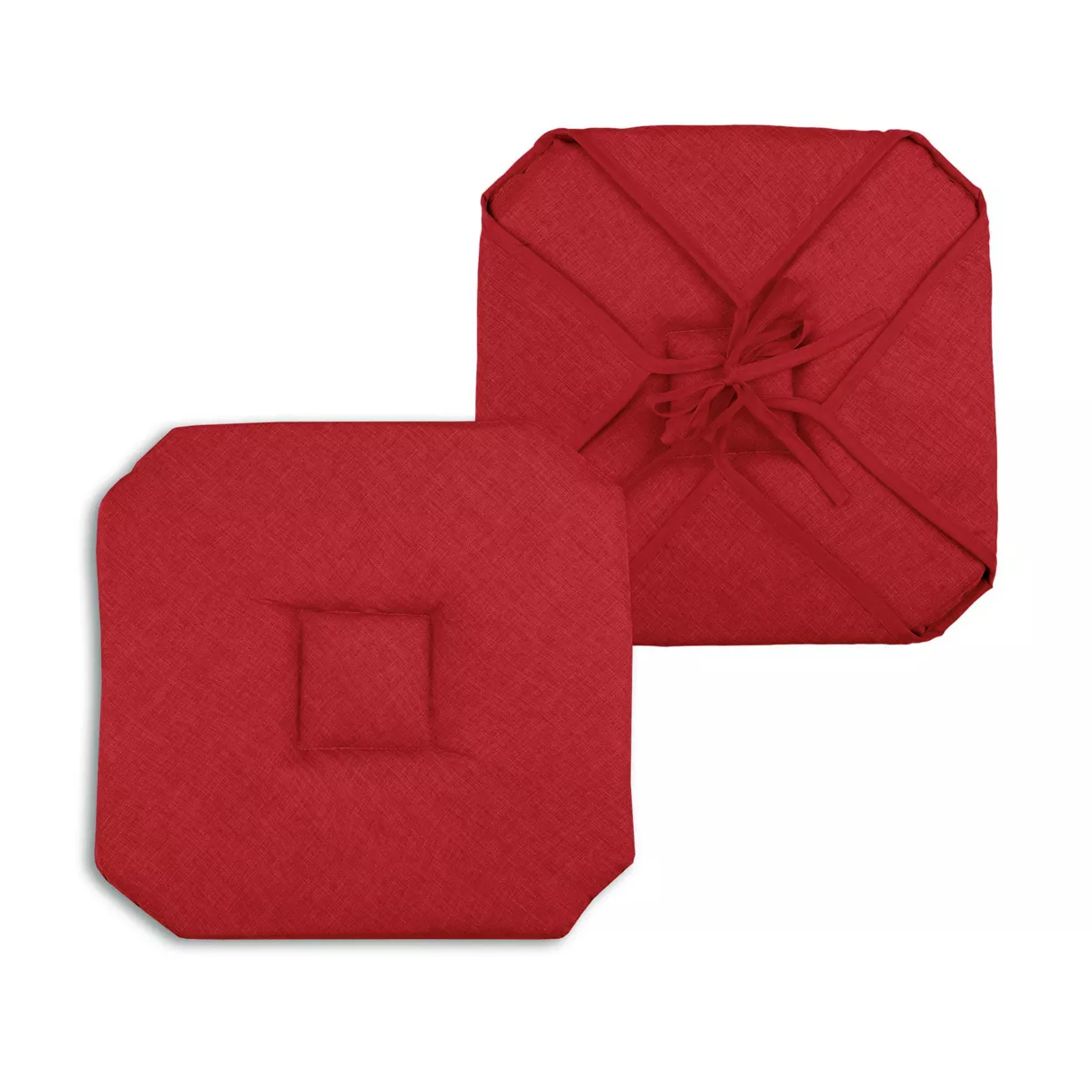 eminza Galette de chaise carrée à rabats (40 x 40 cm) Béa Rouge carmin