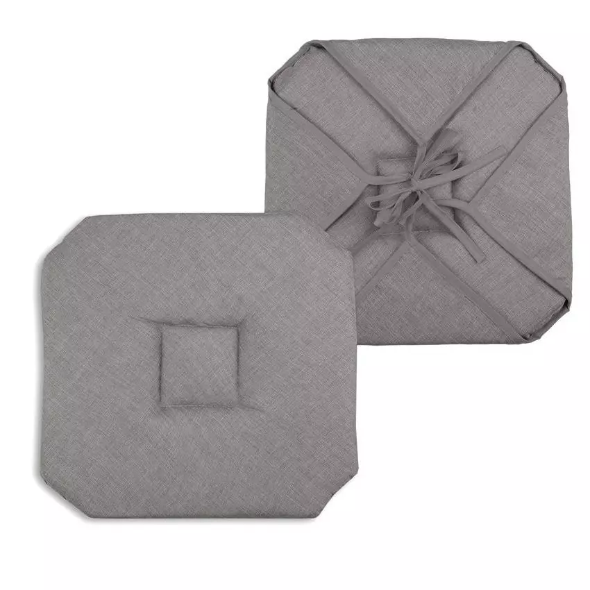 eminza Galette de chaise carrée à rabats (40 x 40 cm) Béa Taupe