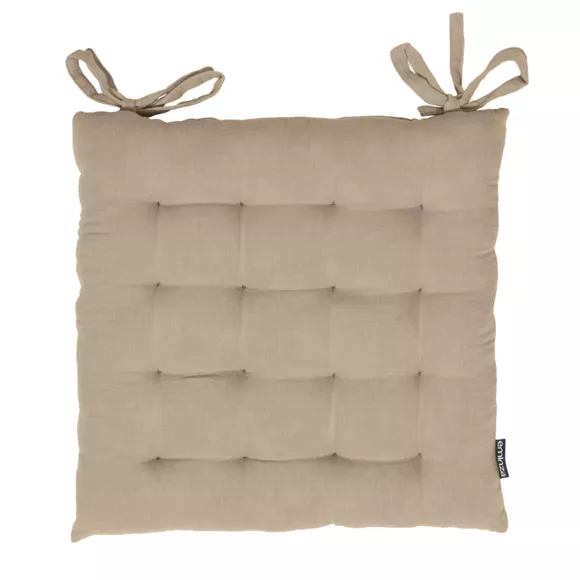 Eminza Galette De Chaise Carrée Gaze De Coton (40 X 40 Cm) Gaïa Ficelle
