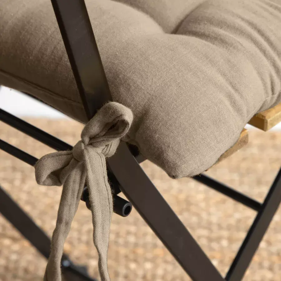 Eminza Galette De Chaise Carrée Gaze De Coton (40 X 40 Cm) Gaïa Ficelle