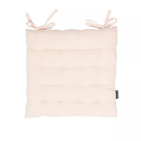 Eminza Galette De Chaise Carrée Gaze De Coton (40 X 40 Cm) Gaïa Rose Poudré