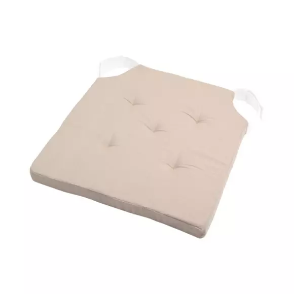 Eminza Galette De Chaise Carrée Scratch (40 X 40 Cm) Duo Beige
