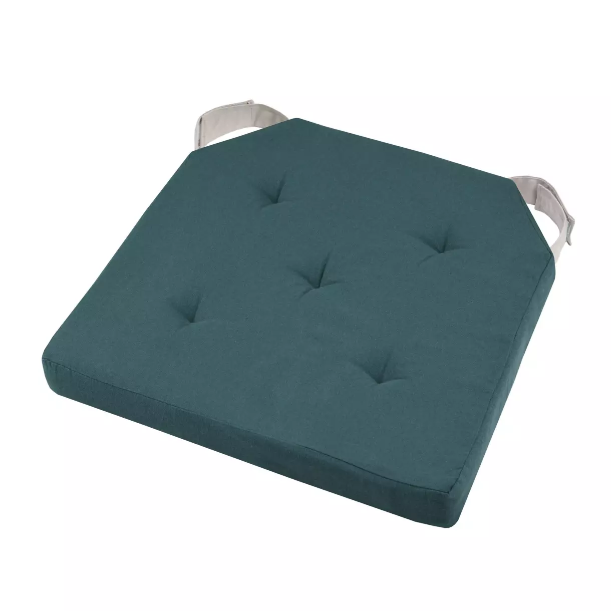 eminza Galette de chaise carrée scratch (40 x 40 cm) Duo Bleu vert
