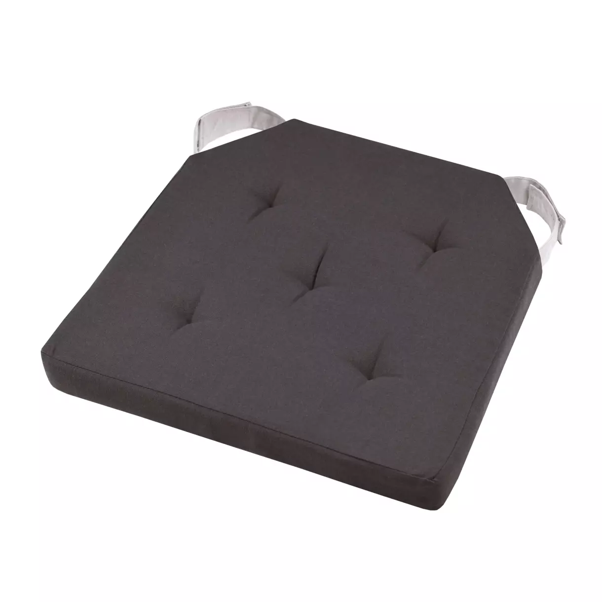 eminza Galette de chaise carrée scratch (40 x 40 cm) Duo Gris anthracite