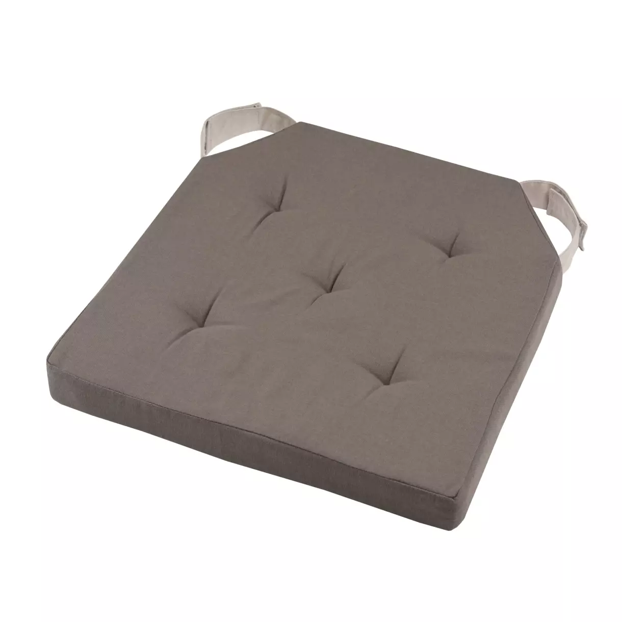 eminza Galette de chaise carrée scratch (40 x 40 cm) Duo Taupe