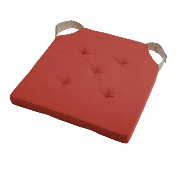 Eminza Galette De Chaise Carrée Scratch (40 X 40 Cm) Duo Terracotta