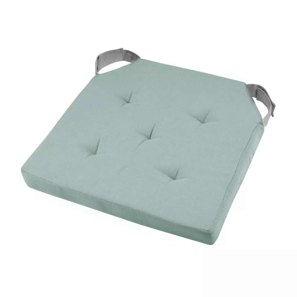 eminza Galette de chaise carrée scratch (40 x 40 cm) Duo Vert jade
