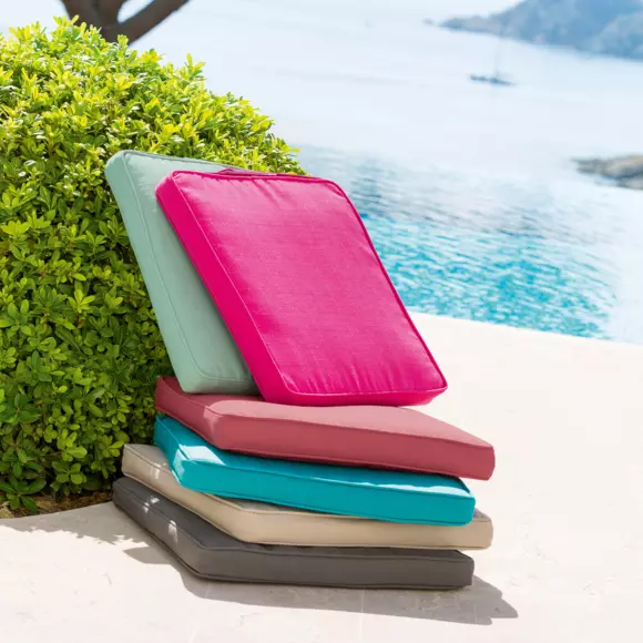 Eminza Galette De Chaise Extérieure Carrée (40 X 40 Cm) Korai Rose Marsala