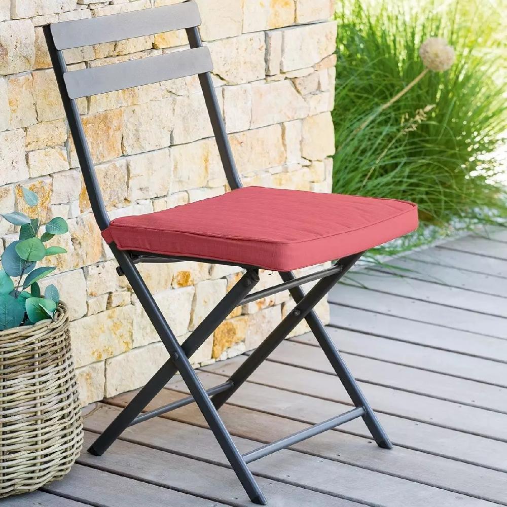 eminza Galette de chaise extérieure carrée (40 x 40 cm) Korai Rose Marsala