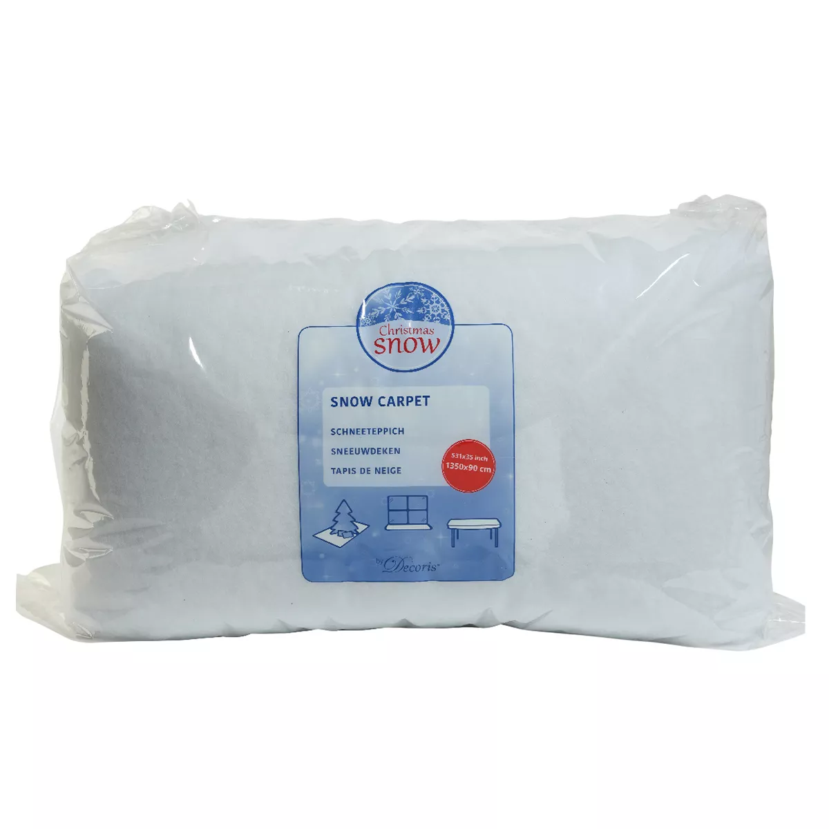 eminza Grand tapis de neige rectangulaire (90 x 1350 cm) Blanc