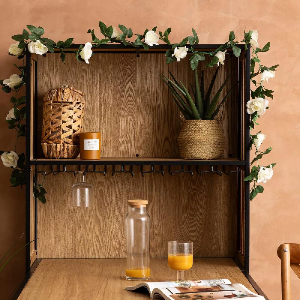 eminza Guirlande artificielle rose (230 cm) Naki Blanche