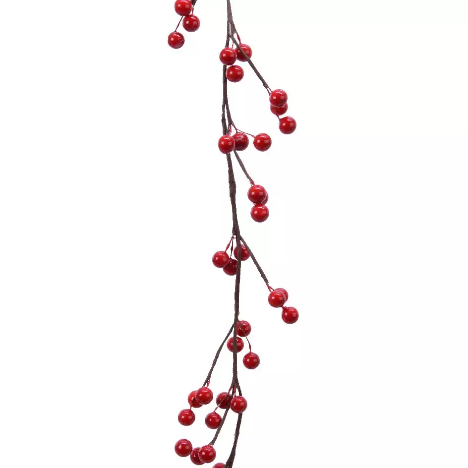 eminza Guirlande de Baie laquée (130 cm) Célénia Rouge