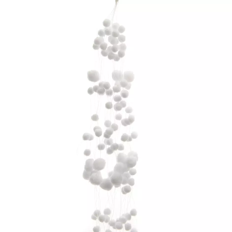 eminza Guirlande de boules de neige (135 cm) Porta grande Blanche