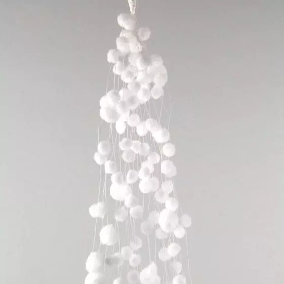 eminza Guirlande de boules de neige (78 cm) Porta petite Blanche