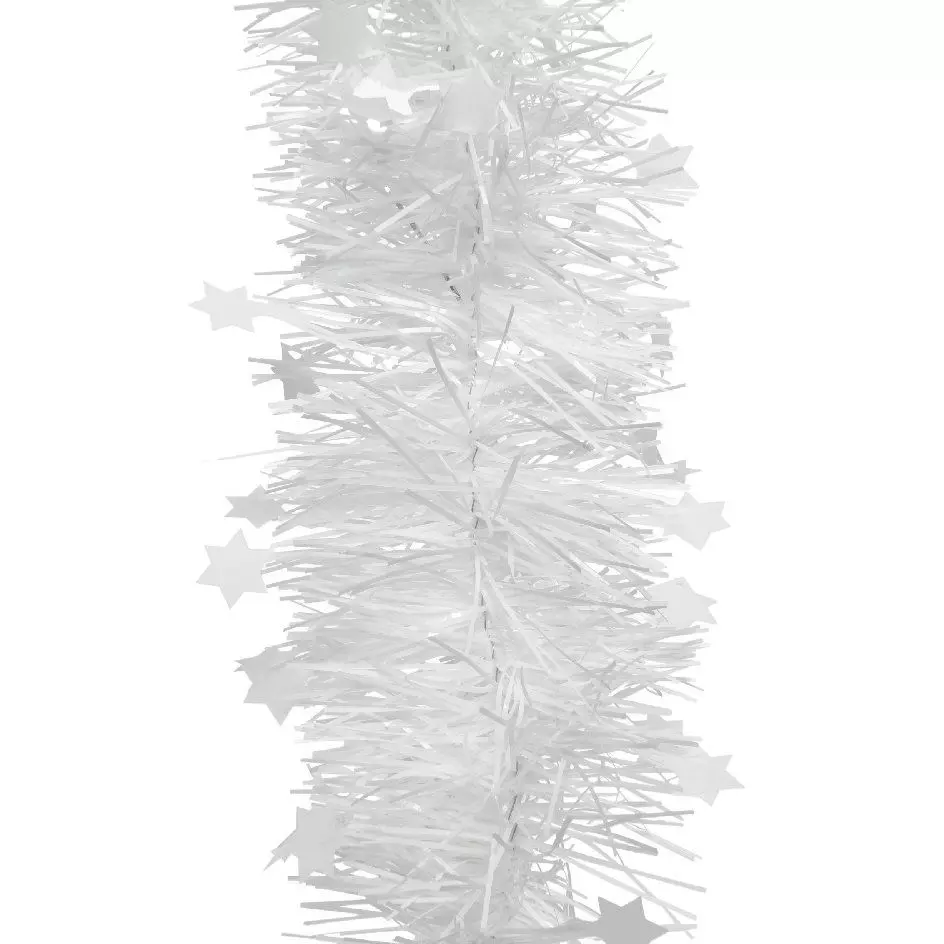 eminza Guirlande de Noël (D10 cm) étoilée Alpine Blanc