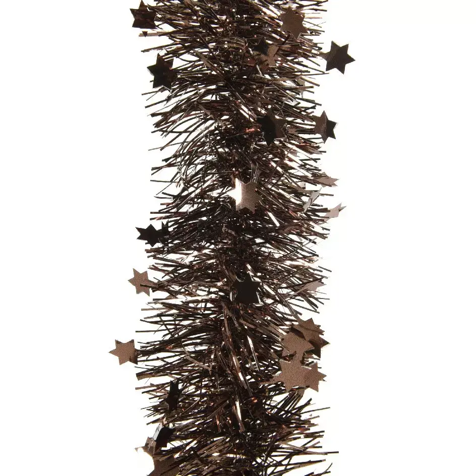 eminza Guirlande de Noël (D10 cm) étoilée Alpine Marron foncé