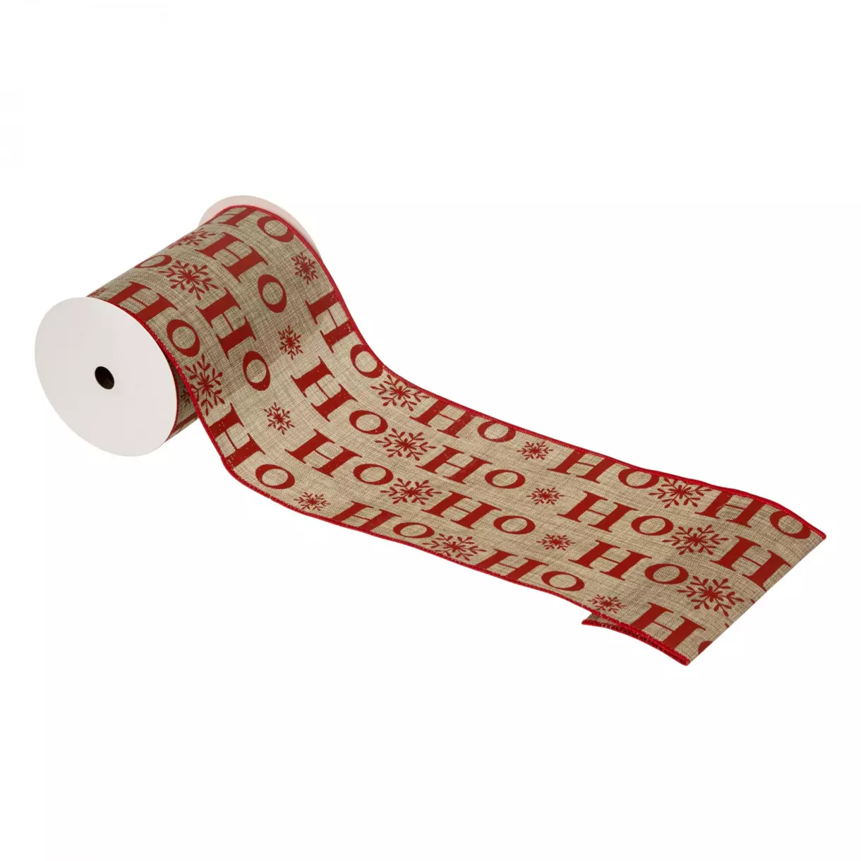 eminza Guirlande de Noël tissu (5 m ) Hohoho Rouge et doré