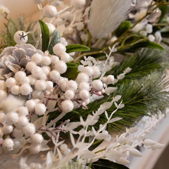 Eminza Guirlande De Sapin (180 Cm) Baies Givrées Blanc