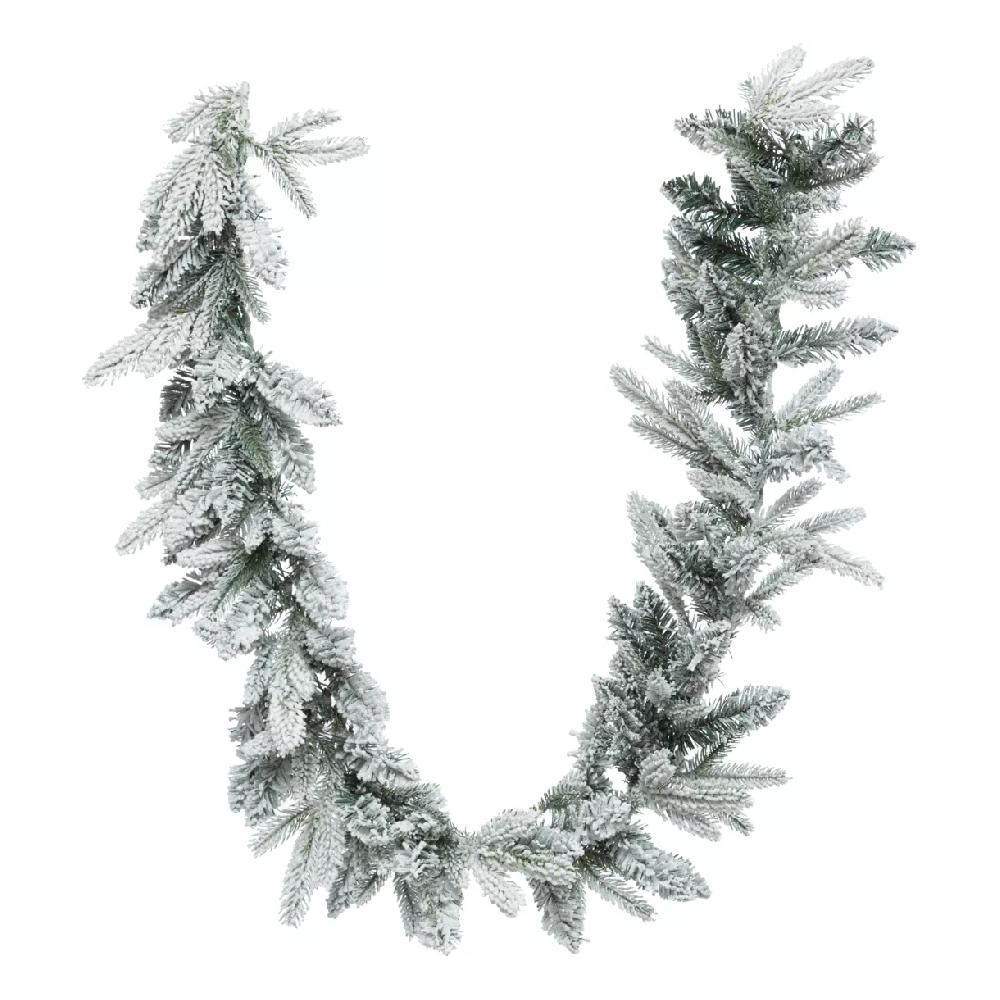 eminza Guirlande de sapin (180 cm) Frosty Vert enneigé