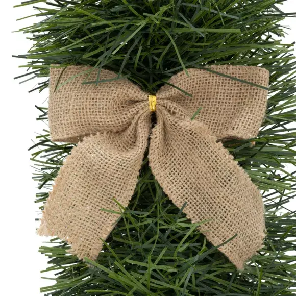 Eminza Guirlande De Sapin (270 Cm) Nœuds De Jute Vert Sapin
