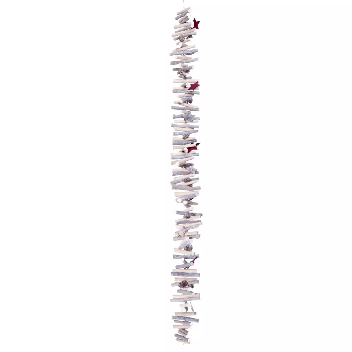 eminza Guirlande de sapin branches (100 cm) Rondin Blanc