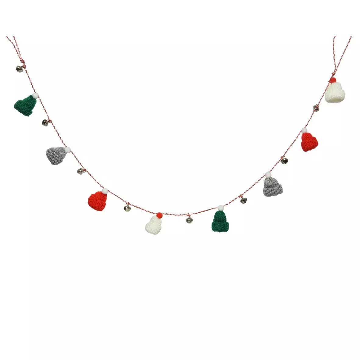 eminza Guirlande déco (1 m) Bonnets de Noël Multicolore