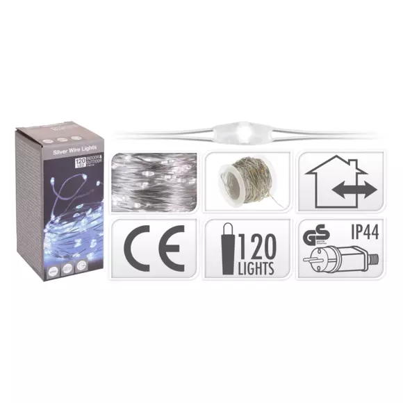 Eminza Guirlande Lumineuse 11 90 M 120 Micro LED Câble Transparent Blanc Froid