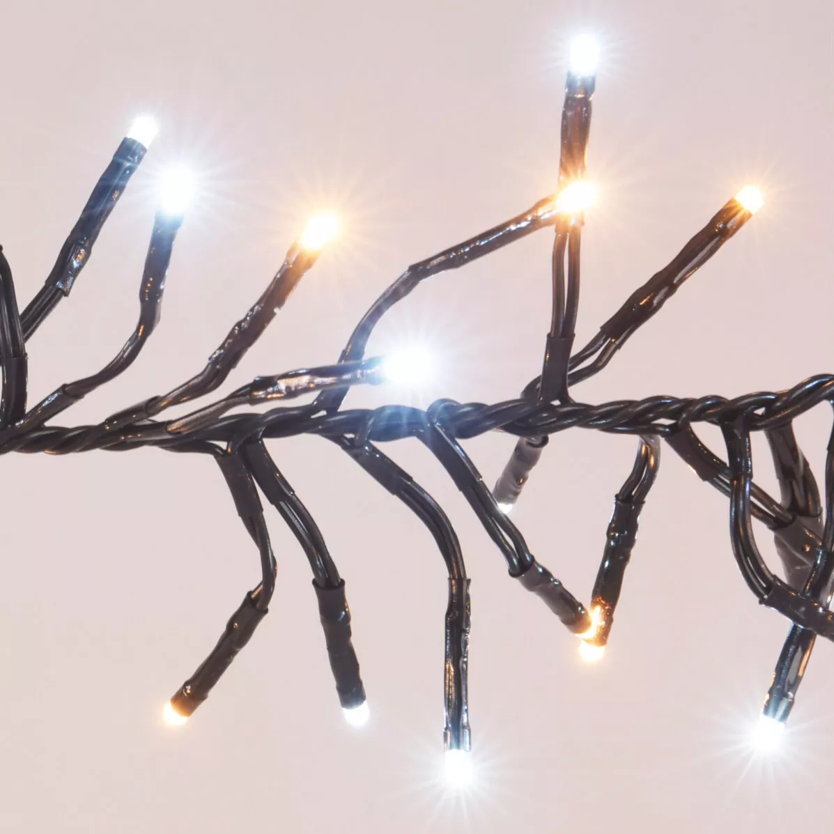 eminza Guirlande lumineuse 11 m 1512 LED câble noir Boa Bicolore blanc chaud et froid