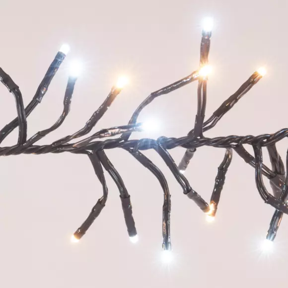 Eminza Guirlande Lumineuse 14 60 M 2016 LED Câble Noir Boa Bicolore Blanc Chaud Et Froid