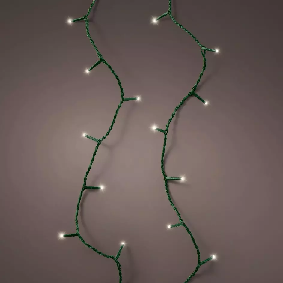 eminza Guirlande lumineuse 18 70 m 250 LED câble vert Raccordable Blanc chaud