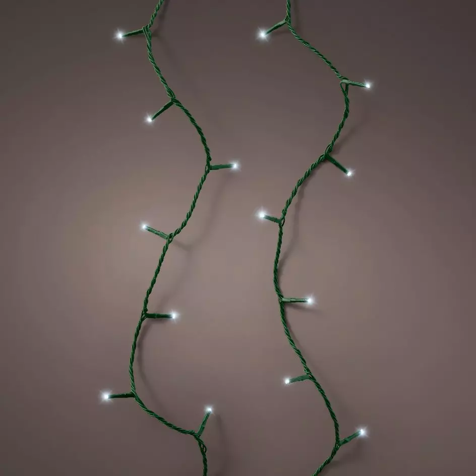 eminza Guirlande lumineuse 18 70 m 250 LED câble vert Raccordable Blanc froid